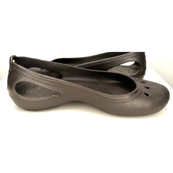 Crocs Womens Shoes Kadee II Ballet Flats Slip On Rubber Water Sandals Brown 6 - Picture 6 of 11